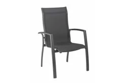 KETTLER Legato Curve Stapelsessel, Anthrazit, Alu/Textilene, 0302302-7000, Stapelbar