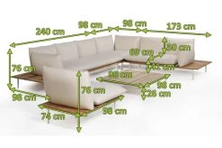 OUTFLEXX Vail Loungemöbel, Weiß/natur/actionlinen, Alu/FSC-Teakholz/Sunbrella, Für Bis Zu 7 Personen, Seitenablagen Aus Teak -Gartenmöbel Geschäft 22547 mass.jpg