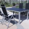 VILLANA Esstischgarnitur, Silber/schwarz, Alu/Holzimitat/Textil, Tisch 150x90cm, 4 Multipositionssessel -Gartenmöbel Geschäft 22559 01.jpg