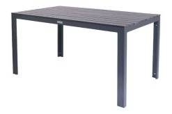 VILLANA Esstischgarnitur, Anthrazit/grau, Alu/Holzimitat/Textil, Tisch 150x90cm, 6 Sessel, Stapelbar 24 VILLANA Esstischgarnitur, Anthrazit/grau, Alu/Holzimitat/Textil, Tisch 150x90cm, 6 Sessel, Stapelbar -Gartenmöbel Geschäft 22576 08.jpg