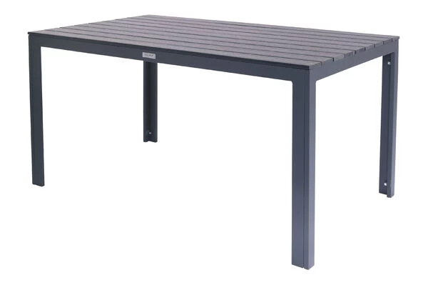 VILLANA Esstischgarnitur, Anthrazit/grau, Alu/Holzimitat/Textil, Tisch 150x90cm, 6 Sessel, Stapelbar 10 VILLANA Esstischgarnitur, Anthrazit/grau, Alu/Holzimitat/Textil, Tisch 150x90cm, 6 Sessel, Stapelbar – Bild 8