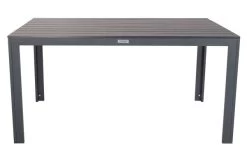 VILLANA Esstischgarnitur, Anthrazit/grau, Alu/Holzimitat/Textil, Tisch 150x90cm, 6 Sessel, Stapelbar 25 VILLANA Esstischgarnitur, Anthrazit/grau, Alu/Holzimitat/Textil, Tisch 150x90cm, 6 Sessel, Stapelbar -Gartenmöbel Geschäft 22576 09.jpg