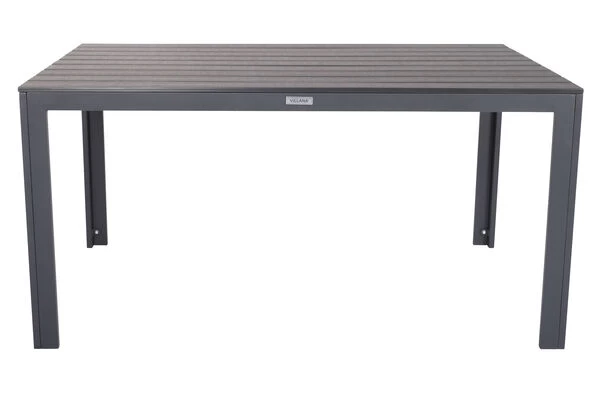 VILLANA Esstischgarnitur, Anthrazit/grau, Alu/Holzimitat/Textil, Tisch 150x90cm, 6 Sessel, Stapelbar 11 VILLANA Esstischgarnitur, Anthrazit/grau, Alu/Holzimitat/Textil, Tisch 150x90cm, 6 Sessel, Stapelbar – Bild 9