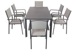 VILLANA Esstischgruppe, Anthrazit/grau, Alu/Textilene, Tisch 130/180x90cm, 6 Stapelsessel -Gartenmöbel Geschäft 22586 08.jpg