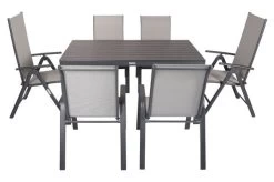 VILLANA Esstischgarnitur, Anthrazit/grau, Alu/Holzimitat/Textil, Tisch 150x90cm, 4 Stapelsessel, 2 Multipo -Gartenmöbel Geschäft 22587 08.jpg