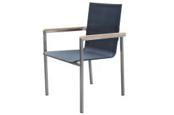 OUTFLEXX Esstischgarnitur, Silber/schwarz, Edelstahl/Granit/Textil, 200x100 Cm, 4 Gartensessel, 2 Multipos, Teakarmlehnen -Gartenmöbel Geschäft 22766 03.jpg