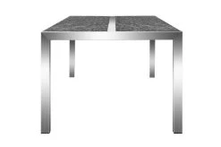 OUTFLEXX Esstischgarnitur, Silber/schwarz, Edelstahl/Granit/Textil, 200x100 Cm, 6 Stühle, Padded, Teakarmlehnen -Gartenmöbel Geschäft 22767 16.JPG