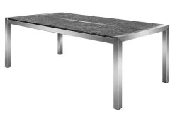 OUTFLEXX Esstischgarnitur, Silber, Edelstahl/Granit/Textil, 200x100 Cm, 4 Freischwinger, 2 Multipos, Padded, Teakarmlehnen -Gartenmöbel Geschäft 22770 08.JPG