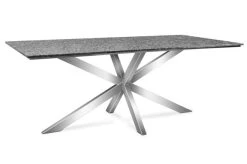 OUTFLEXX Esstischgarnitur, Silber/taupe, Edelstahl/Granit/Textil, 200x100 Cm Cm, 4 Stapelsessel, 2 Multipos, Armlehnen Aus FSC-Teak 18 OUTFLEXX Esstischgarnitur, Silber/taupe, Edelstahl/Granit/Textil, 200x100 Cm Cm, 4 Stapelsessel, 2 Multipos, Armlehnen Aus FSC-Teak -Gartenmöbel Geschäft 22796 06.JPG