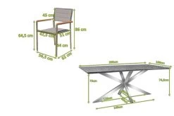 OUTFLEXX Esstischgarnitur, Silber/taupe, Edelstahl/Granit/Textil, 200x100 Cm, 6 Stühle, Padded, Armlehnen Aus FSC-Teak -Gartenmöbel Geschäft 22800 05.jpg