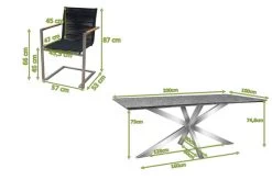 OUTFLEXX Esstischgarnitur, Silber/schwarz, Edelstahl/Granit/Rope, 200x100 Cm, 6 Freischwinger, Armlehnen Aus FSC-Teak -Gartenmöbel Geschäft 22802 05.jpg