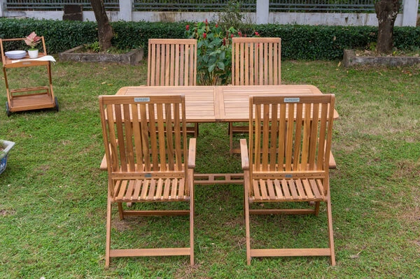 OUTFLEXX Sitzgruppe, Natur, Akazie, Ausziehtisch 150/200 X 90 Cm, 4 Multipositionssessel 10 OUTFLEXX Sitzgruppe, Natur, Akazie, Ausziehtisch 150/200 X 90 Cm, 4 Multipositionssessel – Bild 8