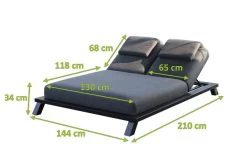 OUTFLEXX Exklusivmodell Blain Doppelliege, Sooty, Alu/Sunbrella, 210 X 144 X 34 Cm, Inkl. Verstellbarer Rückenlehne -Gartenmöbel Geschäft 22850 3.jpg