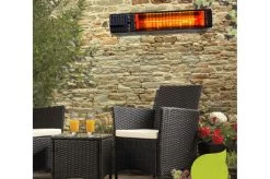 OUTTECH Heizstrahler, Schwarz, Aluminium, 58x15xcm, Wassergeschützt, Fernbedienung Mit 2 Stufen