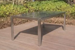 STERN Esstischgarnitur, Silbergrau/grau, Edelstahl/Textilene, Tisch 200 X 100 Cm, 2 Teilige Tischplatte, 4 Stapelsessel, Hohe Rückenlehne, 2 Multipo 17 STERN Esstischgarnitur, Silbergrau/grau, Edelstahl/Textilene, Tisch 200 X 100 Cm, 2 Teilige Tischplatte, 4 Stapelsessel, Hohe Rückenlehne, 2 Multipo -Gartenmöbel Geschäft 22901 05.jpg