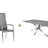 STERN Esstischgarnitur, Silbergrau/grau, Edelstahl/Textilene, Tisch 200 X 100 Cm, 6 Stapelsessel, Hohe Rückenlehne -Gartenmöbel Geschäft 22909 01.jpg