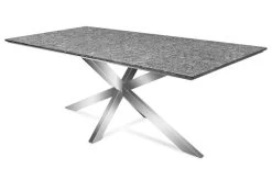 STERN Esstischgarnitur, Silber/grau, Edelstahl/Textilene, Tisch 200 X 100 Cm, 6 Stapelsessel, Hohe Rückenlehne, Padded -Gartenmöbel Geschäft 22914 08.JPG