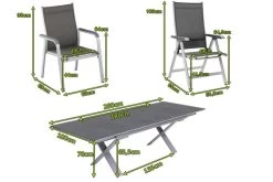 KETTLER BasicPlus Esstischgarnitur, Silber / Anthrazit, Alu / Spraystone / Textil, Tisch 180/280x100cm, 4 Stapelsessel, 2 Multipo -Gartenmöbel Geschäft 23013 5.jpg