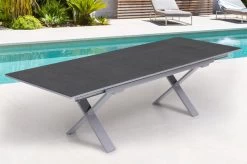 KETTLER Granada Esstischgarnitur, Silber / Anthrazit, Alu / Spraystone / Teak, Tisch 180/280x100cm, 8 Stapelsessel, 2 Multipo -Gartenmöbel Geschäft 23024 4.jpg