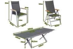 KETTLER Granada Esstischgarnitur, Silber / Anthrazit, Alu / Spraystone / Teak, Tisch 180/280x100cm, 8 Stapelsessel, 2 Multipo -Gartenmöbel Geschäft 23024 5.jpg