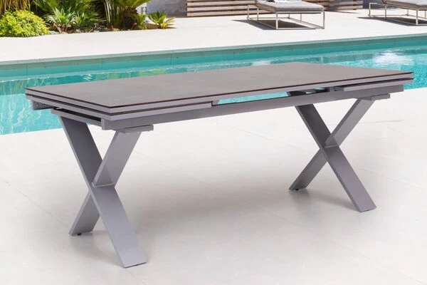 KETTLER BasicPlus Esstischgarnitur, Silber / Anthrazit, Alu / HPL / Textil, Tisch 180/280x100cm, 8 Multipositionssessel 5 KETTLER BasicPlus Esstischgarnitur, Silber / Anthrazit, Alu / HPL / Textil, Tisch 180/280x100cm, 8 Multipositionssessel – Bild 3