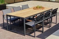HARTMAN Fontaine Sitzgruppe, Anthrazit/charcoal, Alu/Teak, 6 Dining Sessel, 220x100cm -Gartenmöbel Geschäft 23175 4.jpg