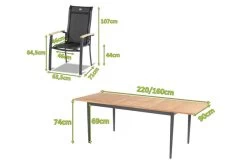 HARTMAN Silencio / Alice Sitzgruppe, Xerix/natur, Alu/Teak, 4x4 Textilen, 8 Dining Sessel, 160/220x90cm, FSC-Teak Armlehnen -Gartenmöbel Geschäft 23219 mass.jpg