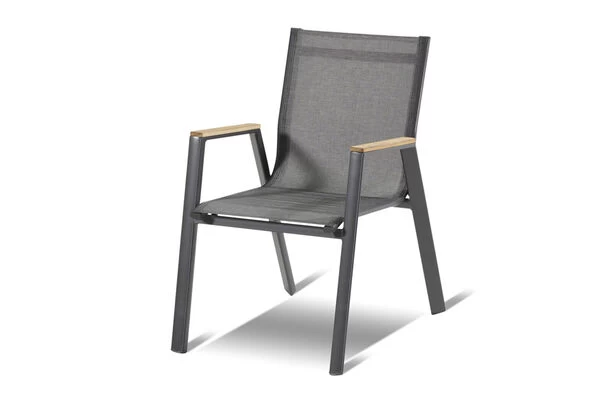 HARTMAN Silencio / Aruba Sitzgruppe, Xerix/natur, Alu/Teak, 6 Dining Sessel, 160/220x90cm, FSC-Teak Armlehnen 5 HARTMAN Silencio / Aruba Sitzgruppe, Xerix/natur, Alu/Teak, 6 Dining Sessel, 160/220x90cm, FSC-Teak Armlehnen – Bild 3