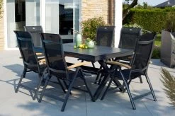 HARTMAN Xanadu / Alice Sitzgruppe, Xerix/natur, Alu/Teak/Glaskeramik, 4x4 Textilen, 6 Multipo, 160/220x100cm, FSC-Teak Armlehnen