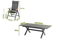 HARTMAN Xanadu / Alice Sitzgruppe, Xerix/natur, Alu/Teak/Glaskeramik, 4x4 Textilen, 6 Multipo, 160/220x100cm, FSC-Teak Armlehnen -Gartenmöbel Geschäft 23245 mass.jpg