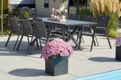 HARTMAN Xanadu / Aruba Sitzgruppe, Xerix, Alu/Textilene/Glaskeramik, 6 Stapelsessel, 160/220x100cm