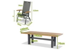 HARTMAN Sondermodell Yasmani / Primo Sitzgruppe, Xerix/natur, Alu/Teak/Glaskeramik, 6 Multipo, 240x100cm, FSC-Teak Armlehnen -Gartenmöbel Geschäft 23337 5.jpg