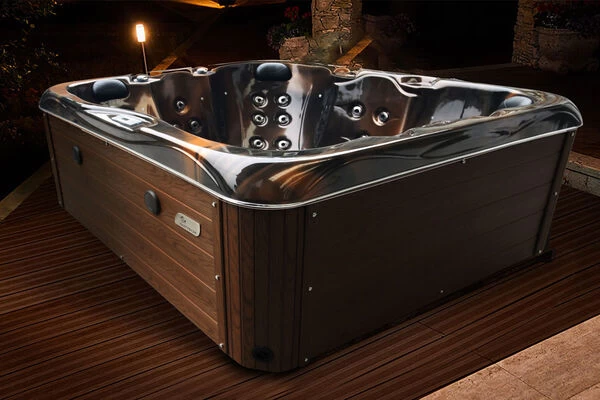 OUTTECH Osiris Whirlpool, Kupfer/braun, 190x190x78cm / 1200 L, 3 Pers., LED Light, LCD Balboa Anzeige 4 OUTTECH Osiris Whirlpool, Kupfer/braun, 190x190x78cm / 1200 L, 3 Pers., LED Light, LCD Balboa Anzeige – Bild 2