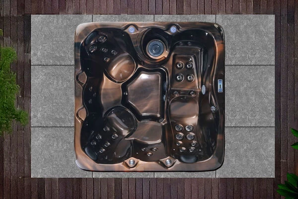 OUTTECH Osiris Whirlpool, Kupfer/braun, 190x190x78cm / 1200 L, 3 Pers., LED Light, LCD Balboa Anzeige 5 OUTTECH Osiris Whirlpool, Kupfer/braun, 190x190x78cm / 1200 L, 3 Pers., LED Light, LCD Balboa Anzeige – Bild 3