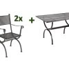 MBM Romeo Esstischgarnitur, Marone, Schmiedeeisen, Verzinkt, Pulverbeschichtet, Tisch 125x75 Cm, 2x Sessel -Gartenmöbel Geschäft 23356 01.jpg