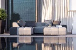 OUTFLEXX Sam Corner Loungeset,sooty/lead Chine, Alu/Sunbrella, 5-6 Personen, Exkl. Tische