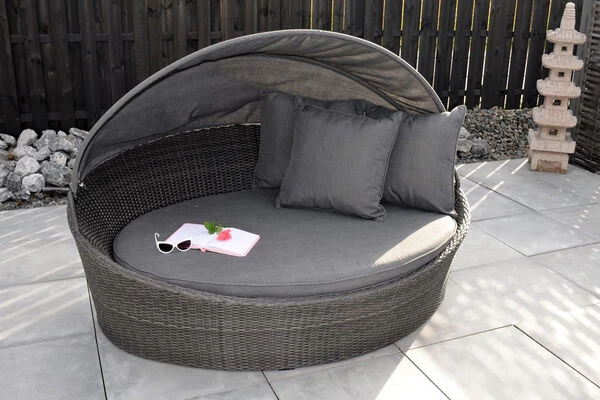 OUTFLEXX Sonneninsel, Grau, Polyrattan/Olefin, 187x146x75/131, Verstellbares Dach 3 OUTFLEXX Sonneninsel, Grau, Polyrattan/Olefin, 187x146x75/131, Verstellbares Dach