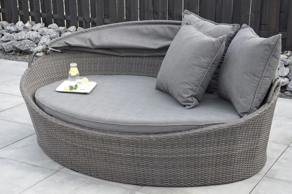 OUTFLEXX Sonneninsel, Grau, Polyrattan/Olefin, 187x146x75/131, Verstellbares Dach 8 OUTFLEXX Sonneninsel, Grau, Polyrattan/Olefin, 187x146x75/131, Verstellbares Dach – Bild 6