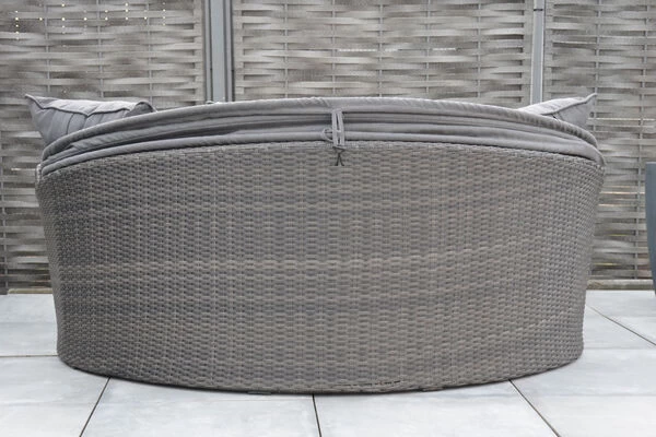 OUTFLEXX Sonneninsel, Grau, Polyrattan/Olefin, 187x146x75/131, Verstellbares Dach 9 OUTFLEXX Sonneninsel, Grau, Polyrattan/Olefin, 187x146x75/131, Verstellbares Dach – Bild 7