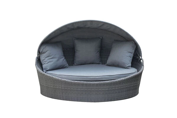 OUTFLEXX Sonneninsel, Grau, Polyrattan/Olefin, 187x146x75/131, Verstellbares Dach 11 OUTFLEXX Sonneninsel, Grau, Polyrattan/Olefin, 187x146x75/131, Verstellbares Dach – Bild 9