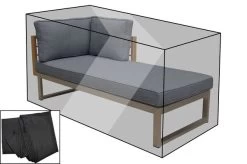 OUTFLEXX Premium Abdeckhaube Für Chaise Lounge, Schwarz, Z.B. 21652, 170 X 75 X 60 Cm, Wasserbeständig, Integriertes Zugband