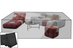 OUTFLEXX Premium Abdeckhaube Für Loungesets, Schwarz, Z.B. 23399, 215 X 160 X 52 Cm, Wasserbeständig, Integriertes Zugband