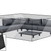 OUTFLEXX Premium Abdeckhaube Für Ecklounge, Schwarz, Z.B. 21806, Polyester, 355 X 325 X 70 Cm, Wasserbeständig