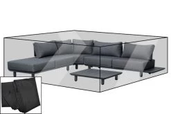 OUTFLEXX Premium Abdeckhaube Für Ecklounge, Schwarz, Z.B. 21806, Polyester, 355 X 325 X 70 Cm, Wasserbeständig