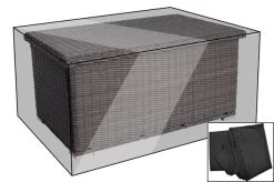 OUTFLEXX Premium Abdeckhaube Für Kissenbox, Schwarz, Z.B. 22290, 147 X 95 X 68 Cm, Wasserbeständig, Integriertes Zugband