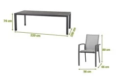 SIENA GARDEN Carlos/Velia Dining Set, Anthrazit/grau, Alu/Ranotex®-Gewebe/Keramik, 220 X 100cm, Inkl. 6 Diningsessel -Gartenmöbel Geschäft 23774 05.jpg
