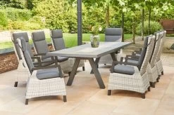SIENA GARDEN Tirana/Corido Dining Set, Anthrazit, Alu/Keramik, 205-265 X 103 X 76cm, Inkl. 8 Diningsessel