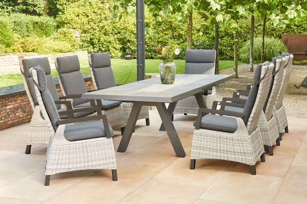 SIENA GARDEN Tirana/Corido Dining Set, Anthrazit, Alu/Keramik, 205-265 X 103 X 76cm, Inkl. 8 Diningsessel 3 SIENA GARDEN Tirana/Corido Dining Set, Anthrazit, Alu/Keramik, 205-265 X 103 X 76cm, Inkl. 8 Diningsessel