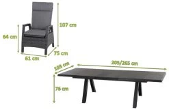 SIENA GARDEN Tirana/Solea Dining Set, Anthrazit/blau, Alu/Gardino®-Geflecht/Keramik, 205-265 X 103 X 76cm, Inkl. 8 Diningsessel, Stufenlos Verstellbar -Gartenmöbel Geschäft 23799 5.jpg
