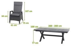 SIENA GARDEN Messina/Solea Dining Set, Anthrazit/blau, Alu/Gardino®-Geflecht/Keramik, 200-260x100 Cm, Inkl. 8 Diningsessel, Stufenlos Verstellbar -Gartenmöbel Geschäft 23814 5.jpg